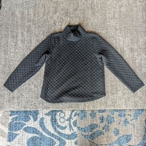 NWT J. Crew Black Quilted Long Sleeve Turtleneck Size Medium